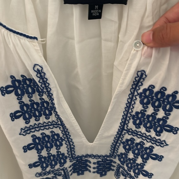Nili Lotan blue and white embroidered top - Picture 3 of 5